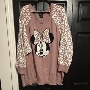 Disney Women's Pink Minnie Mouse Sweater